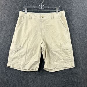 Columbia Shorts Men’s 34 Khaki Ripstop Chino 10” Inseam Hiking Outdoor Trail